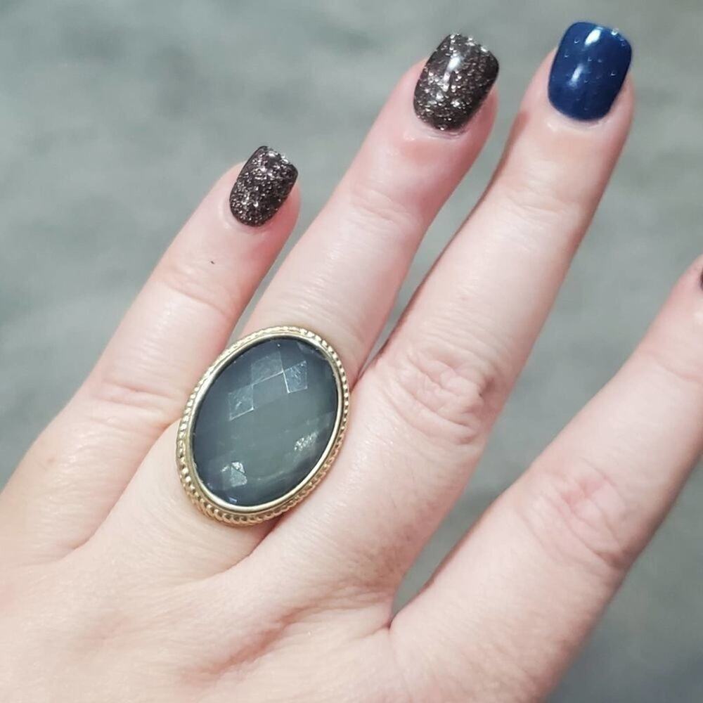 Large Statement Jeweled Ring Size 7 - image 1